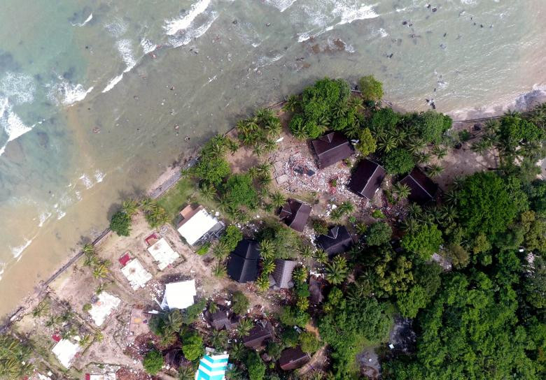 Huyện Carita tan hoang sau trận sóng thần. Ảnh chụp ngày 24/12.