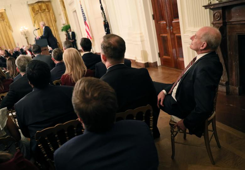 Chánh văn phòng Nhà Trắng John Kelly tham dự một buổi họp báo do Tổng thống Trump tổ chức sau cuộc bầu cử giữa nhiệm kỳ Mỹ tại Nhà Trắng ngày 7/11/2018.