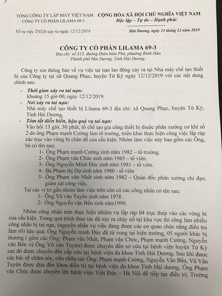 No o nha may Hai Duong, 6 nguoi thuong vong: Lilama 69/3 bao cao gi?-Hinh-2
