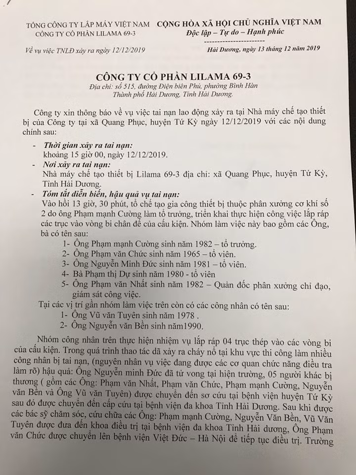 No o nha may Hai Duong, 6 nguoi thuong vong: Lilama 69/3 bao cao gi?-Hinh-2