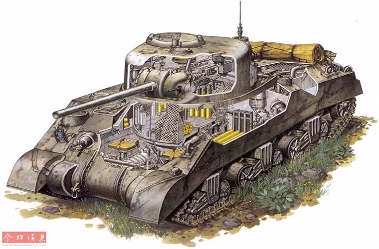 Đó là ở Châu Âu, còn ở Bắc Mỹ các dòng xe tăng của Mỹ hay Canada cũng có những sự phát triển của riêng mình dù vậy sự phát triển vẫn mang tính chất rập khuôn khi dòng xe tăng tốt nhất của Mỹ trong CTTG 2 là M4 Sherman lại được phát triển từ những chiếc M3 Lee. Nguồn ảnh: QQ.