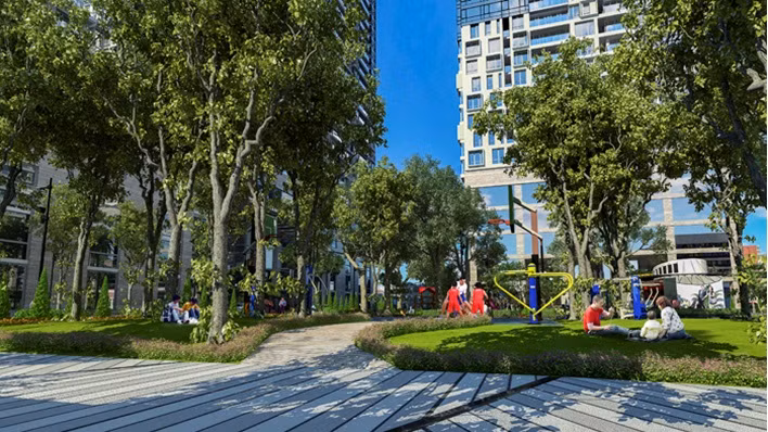 Không gian xanh và những khoảng không gian rộng lớn là điều mà không nhiều các khu chung cư cao cấp có được.