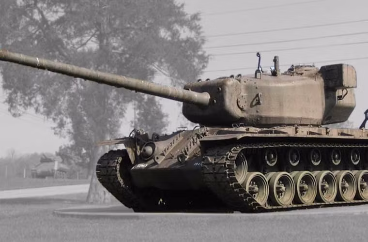 Xe tăng hạng nặng T29 được công ty xe bọc thép Pressed và Detroit Arsenal hợp tác phát triển từ tháng 3/1944 nhằm đối trọi với mẫu tăng Tiger I/II của Đức phát xít. Tuy nhiên, cũng như M6, T14, T29 không bao giờ được sản xuất hàng loạt hay tham chiến. Ảnh: xe tăng hạng nặng T29 tại Bảo tàng tướng Patton.