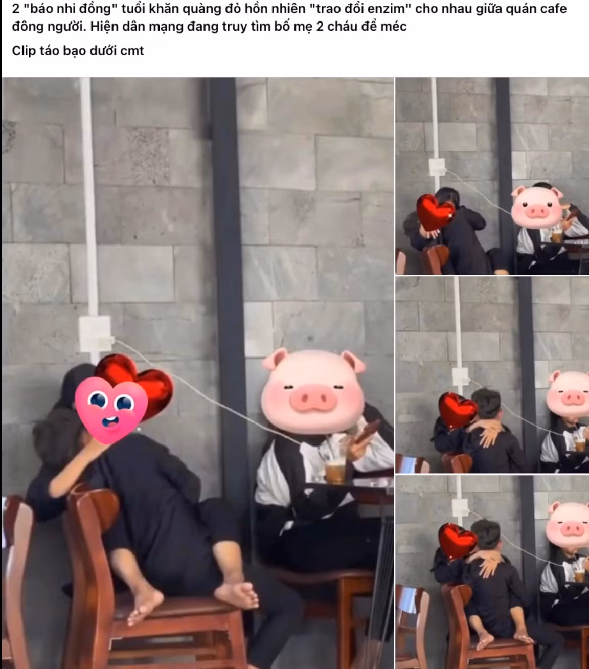 Cap doi hoc sinh hon nhau tai quan cafe khien netizen “nong mat“