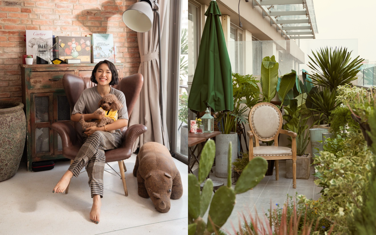 Fashionista đình đám này tậu một căn chung cư ở khu vực gần trung tâm TP.HCM với diện tích khoảng 94m2. Đáng chú ý nhất, căn hộ của Châu Bùi có khu vực ban công rộng rãi, cô nàng trồng nhiều cây cối và luôn lựa chọn lấy đó làm góc để thư giãn.