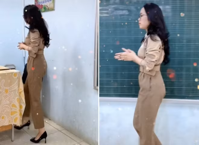 Mặc dù mức lương không quá cao nhưng cô giáo hot girl này vẫn không bao giờ ăn mặc xuề xòa đến trường.
