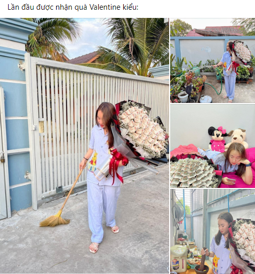 Mới đây, mạng xã hội rần rần chia sẻ hình ảnh nhiều cô gái vô cùng hạnh phúc sau khi nhận được món quà Valentine của bạn trai. Ảnh: Chụp màn hình