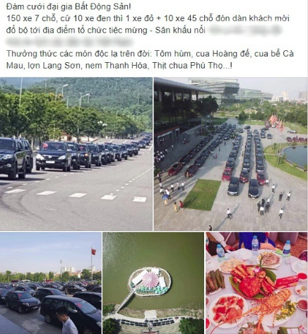 Trước đó khá lâu ở Hà Nội cũng xuất hiện đám cưới được cho là của một đại gia bất động sản, thực đơn ở đây đều là sơn hào hải vị.