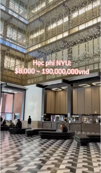 Mới đây Chao chia sẻ video tiết lộ về mức chi phí du học ở Mỹ một lần nữa lại khiến netizen "á ố". Được biết cô đang là du học sinh tại Đại học New York - đại học hàng đầu nước Mỹ. Học phí hàng tháng của Chao rơi vào khoảng 8.000 đô la (hơn 190 triệu đồng).