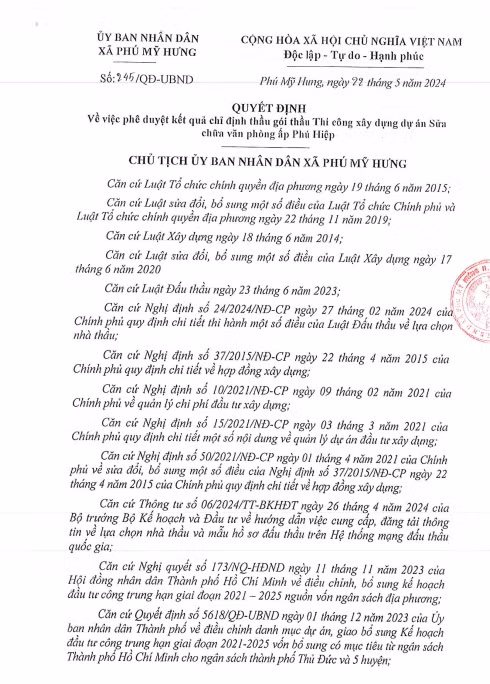 TPHCM: UBND xã Phú Mỹ Hưng chỉ định 4 gói thầu cho Cty Quốc Linh - Hình 4 TPHCM: UBND xa Phu My Hung chi dinh 4 goi thau cho Cty Quoc Linh-Hinh-4