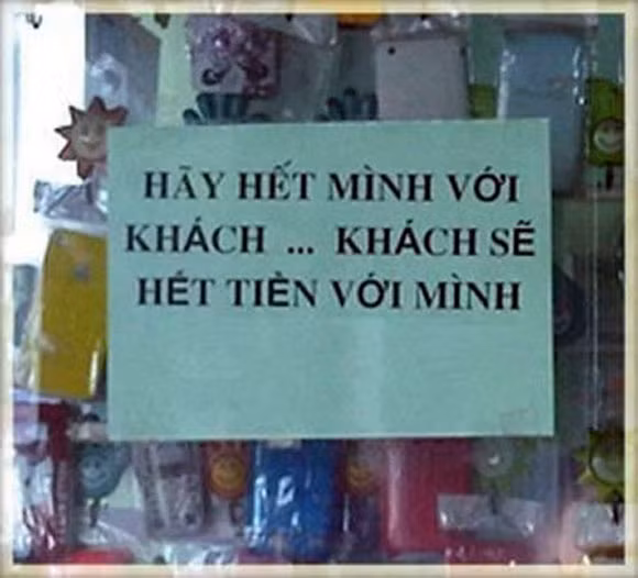 Phương châm bán hàng bá đạo của quán.