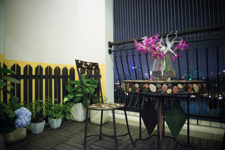 Một góc sân vườn lãng mạn trong nhà diễn viên Hải Anh.