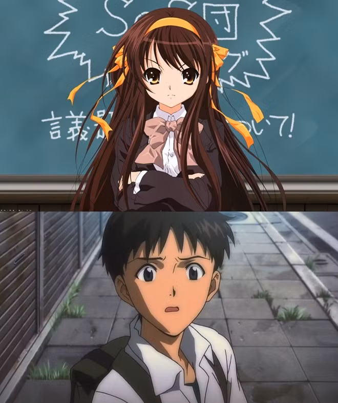 Haruhi (The Melancholy of Haruhi Suzumiya) và Shinji Ikari (Neon Genesis Evangelion): Haruhi và Shinji Ikari đồng hạng ở vị trí này. Haruhi có khả năng tạo ra và phá hủy sự vật, nhưng cô không ý thức hết được sức mạnh của bản thân. Shinji thì có nhận thức được khả năng trời cho, nhưng anh cũng không tận dụng hết được chúng.