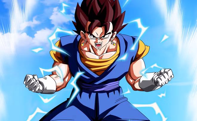 Vegetto (Dragonball Z): Trong truyện tranh manga, Vegetto là hợp thể của Goku và Ca Đíc, cũng là bậc thầy dịch chuyển tức thời, thành thạo chiêu thức kamehameha. Vegetto có thể lập tức tạo ra hàng nghìn cầu lửa tấn công. Ở hình dạng gì, Vegetto cũng có thể dễ dàng triệt hạ kẻ thù và phá hủy thiên hà.