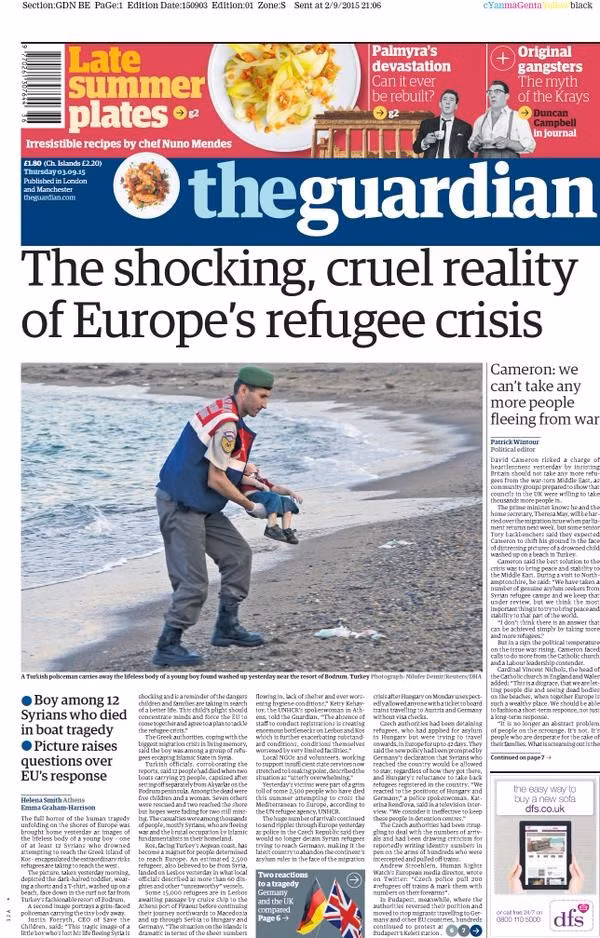 Điều khiến tôi bị sốc nhất là đôi giày nhỏ của cậu bé, chắc chắn đã được cha mẹ đi rất cẩn thận vào chân bé, khi họ chuẩn bị cho con thực hiện một hành trình đầy hiểm nguy - Peter Bouckaert, Giám đốc Tổ chức giám sát nhân quyền viết trên blog cá nhân - Khi nhìn sâu vào bức ảnh, tôi đã không thể ngăn nổi mình tưởng tượng rằng đó chính là đứa con trai bé bỏng của tôi, đang nằm bất động vô hồn trên bãi biển lạnh giá ấy.