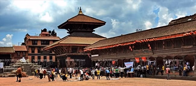 Đền thờ ở Kathmandu Durbar Square được xây từ thế kỷ thứ 17. (Nguồn: Báo ảnh Việt Nam)