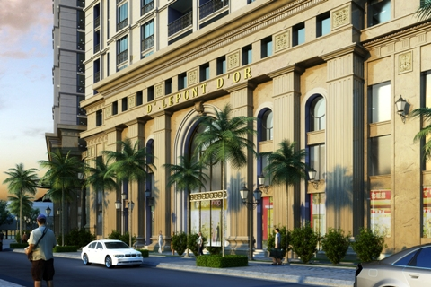 Đá tự nhiên và đá nhân tạo ốp bên ngoài tòa nhà mang đến dáng vẻ hiện đại, cao cấp cho D’. Le Pont D’or.