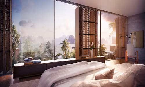 Biệt thự sở hữu tầm nhìn hướng ra quần thể những hòn đảo thuộc vịnh Hạ Long.