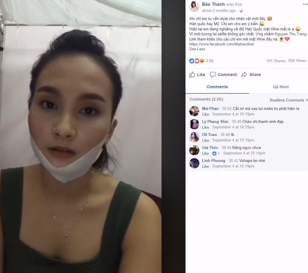 Cô cũng trực tiếp quảng cáo cho sản phẩm miếng dán V-line của công ty bà Trang. Ảnh: Dân Việt.