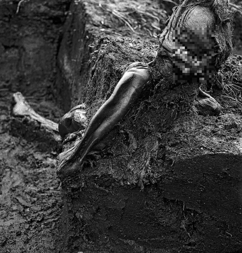 Thi thể của người đàn ông này được biết đến với cái tên Tollund Man theo tên ngôi làng Đan Mạch gần đó. Khi phát hiện, Tollund Man đội một chiếc mũ nhọn và thòng lọng quanh cổ. Da, tóc và móng tay màu nâu.