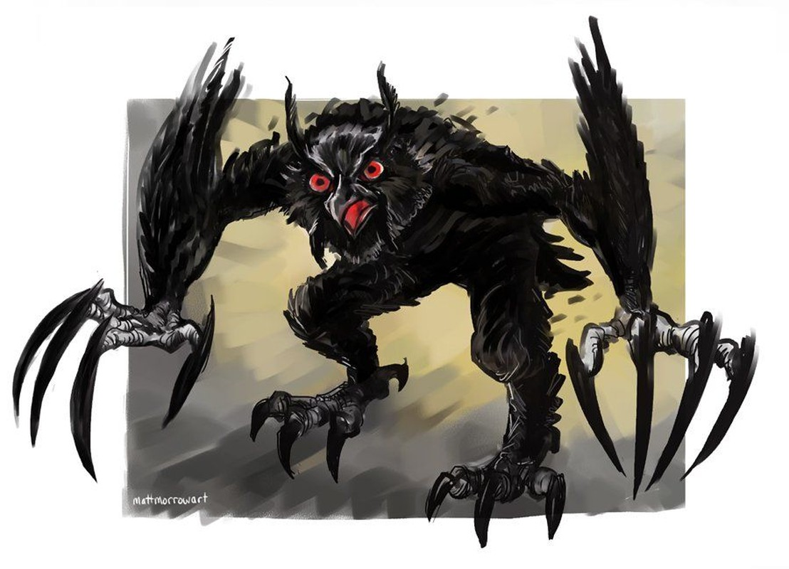 3. Owlman: Một sinh vật bí ẩn khác gây ám ảnh cho con người là người cú (Owlman), xuất hiện tại làng Mawnan ở vùng Cornwall, phía Nam nước Anh từ những năm 1970.
