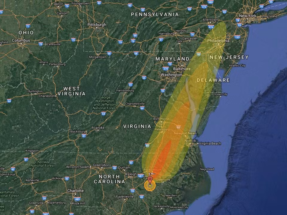Quả bom Mark 39 thứ hai cũng được tìm thấy tại một khu rừng ở Bắc Carolina. Trong suốt nhiều năm, thông tin về sự cố này được chính phủ Mỹ giữ kín.