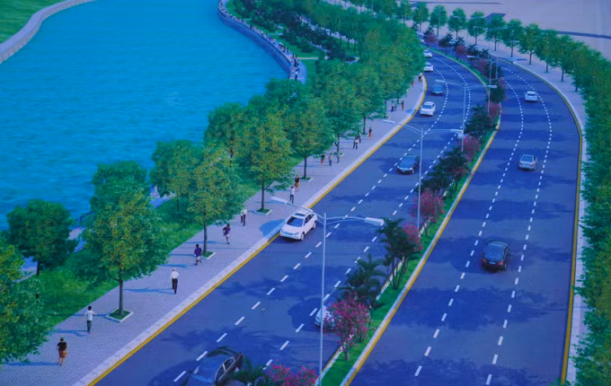 Dự kiến giữa năm 2024, tuyến đường ven sông Đồng Nai sẽ đưa vào khai thác. (Ảnh: Phối cảnh dự án).