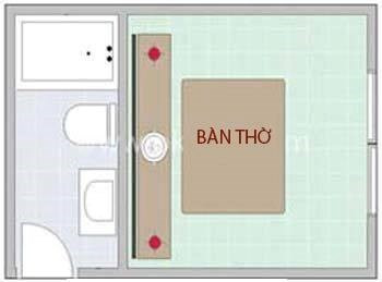 5. Bàn thờ không được gần phòng vệ sinh và bếp. Bàn thờ sát phòng vệ sinh là tội không tôn trọng thần linh và tổ tiên, sẽ dễ gây ra các vấn đề về sức khỏe cho các thành viên trong gia đình. (Ảnh: Bergeoned)