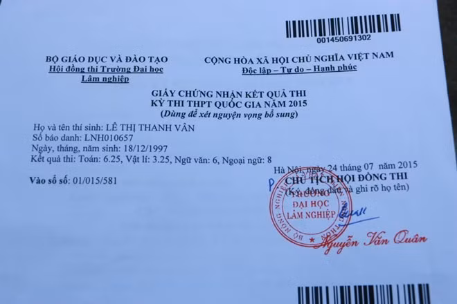 Mát giay chung nhan diem thi dai hoc thi phai lam gi?