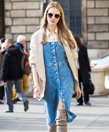 Váy bút chì làm từ vải bò? Đúng vậy, một sự lựa chọn cho ngày thứ 2 đầu tuần hoàn hảo.