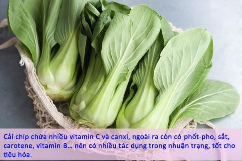Cải chíp cũng là một trong các loại rau mùa thu nên ăn nhiều vì rất giàu sắt, vitamin B...