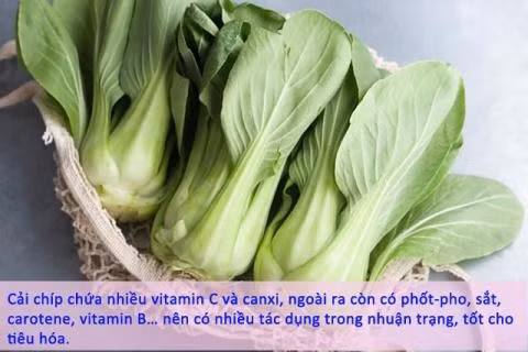 Cải chíp cũng là một trong các loại rau mùa thu nên ăn nhiều vì rất giàu sắt, vitamin B...