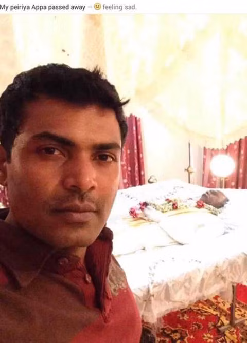 Một người đàn ông gia nhập trào lưu bệnh hoạn với bức ảnh chụp cùng người chú vừa khuất.