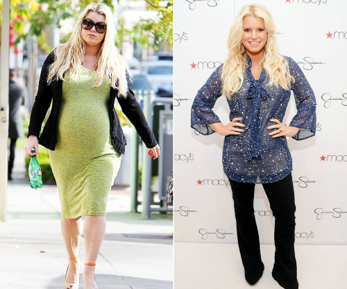 Jessica Simpson: Khi có thai, cân nặng của Jessica Simpson tăng chóng mặt. Để lấy lại vóc dáng của mình một cách nhanh nhất trong môi trường cạnh tranh khốc liệt như Hollywood, Jessica ép mình tuân thủ những quy tắc nghiêm ngặt.