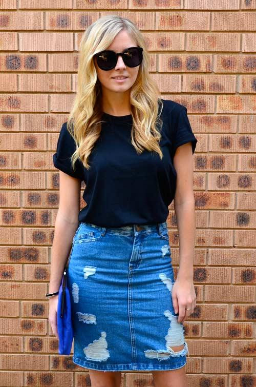 Chân váy denim có kiểu dáng vô cùng phong phú. Dưới đây là một số mẫu đẹp mà các tín đồ thời trang thế giới và sao Việt ưa chuộng