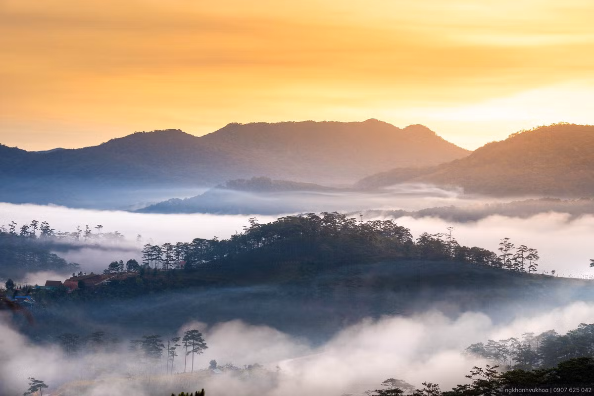 Đây cũng là điểm “săn mây”, ngắm hoa anh đào được nhiều người tìm đến.