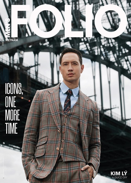 Gương mặt đầy nam tính của Kim Lý khi làm người mẫu.