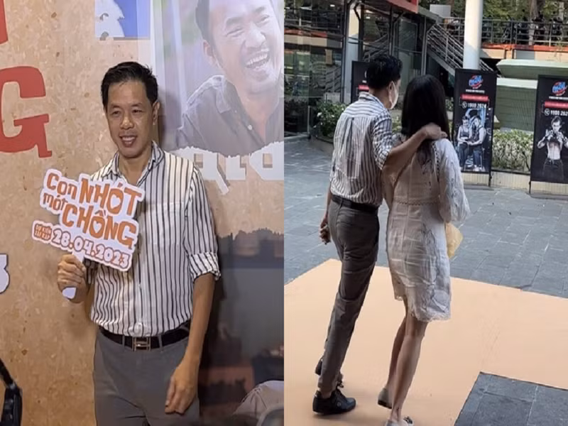 Gần đây, Thái Hòa liên tục xuất hiện tình tứ bên bà xã. Ảnh: Dân Trí