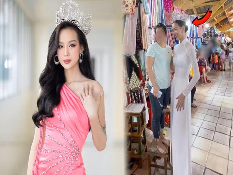 Mới đây, Hoa hậu Bảo Ngọc đăng tải clip đi dạo chợ Bến Thành. Cô chia sẻ: "Sáng sớm dạo chợ mà mọi người vui vẻ quá luôn". Do vẫn đội vương miện, Bảo Ngọc vướng những ý kiến trái chiều. Nhanh chóng, Bảo Ngọc giải đáp về việc đội vương miện khi đi chợ: "Ngọc đi chụp hình xong sẵn vô đó". Ảnh: Saostar