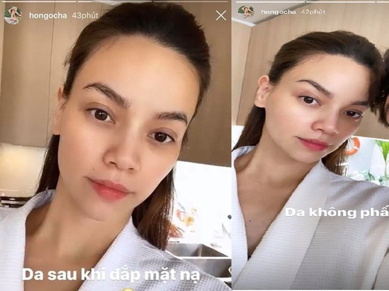 Ở nhà, nữ ca sĩ rũ bỏ lớp son phấn và chăm sóc kỹ lưỡng làn da của mình. Ảnh: Tiền Phong