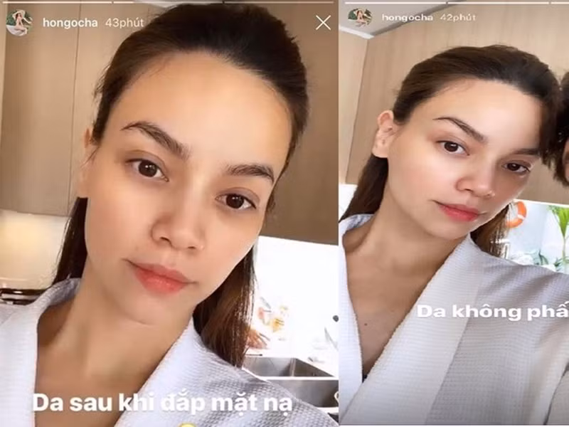 Ở nhà, nữ ca sĩ rũ bỏ lớp son phấn và chăm sóc kỹ lưỡng làn da của mình. Ảnh: Tiền Phong