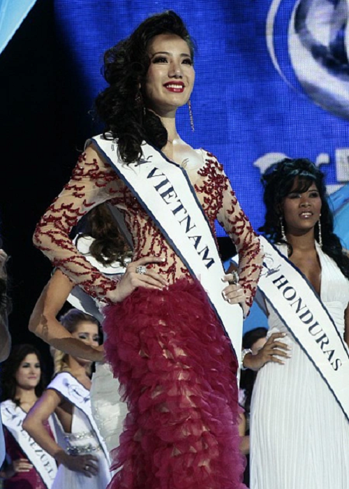 Ở Hoa hậu Siêu quốc gia mùa đầu tiên (năm 2009), Chung Thục Quyên vào top 15. Ảnh: Dân Trí.