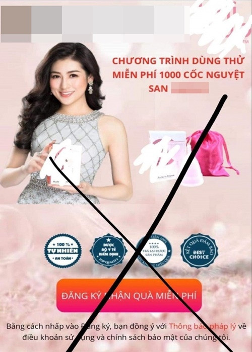 Năm 2020, Tú Anh cho biết, cô bị một nhãn hàng cắt ghép hình ảnh để quảng cáo sản phẩm cốc nguyệt san. Tú Anh yêu cầu nhãn hàng xin lỗi và gỡ mọi hình ảnh. “Đường link quảng cáo sản phẩm và poster đã được tôi và ê-kíp thu thập, sẽ làm cơ sở pháp lý để luật sư đại diện làm việc theo tinh thần thượng tôn pháp luật", Tú Anh nói. Ảnh: Báo Giao Thông.