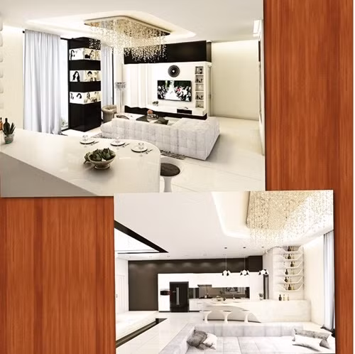 Phòng khách đẹp mê ly với tông màu chủ đạo trắng – đen.