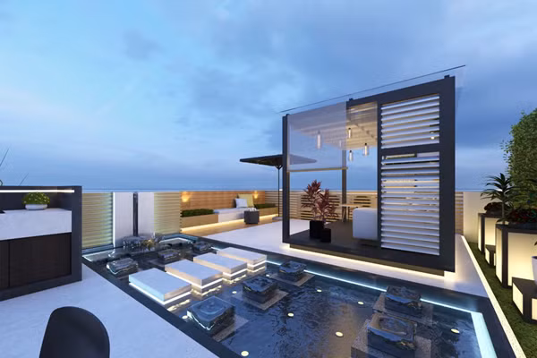 Không gian ngoài trời trên căn hộ cao cấp của Ngọc Trinh.