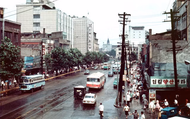 Con đường ướt nhẹp nước sau một trận mưa. Ảnh VT