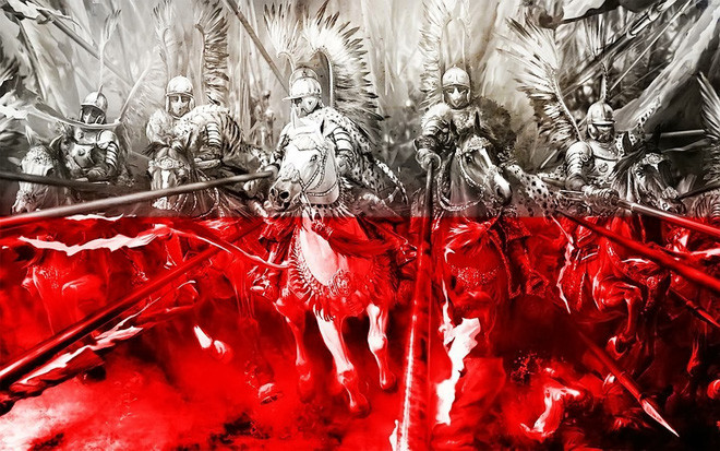 Chiến thuật của lực lượng Kỵ binh Ba Lan cũng dựa trên số đông và giáp trụ nặng nề của họ. Cụ thể, kỵ binh có cánh sẽ chỉ tấn công theo đội hình số lượng lớn, chạy sát nhau tạo thành một khối nặng nề, cán bẹp mọi đội hình địch trên đường đi của họ. Nguồn ảnh: Artis.