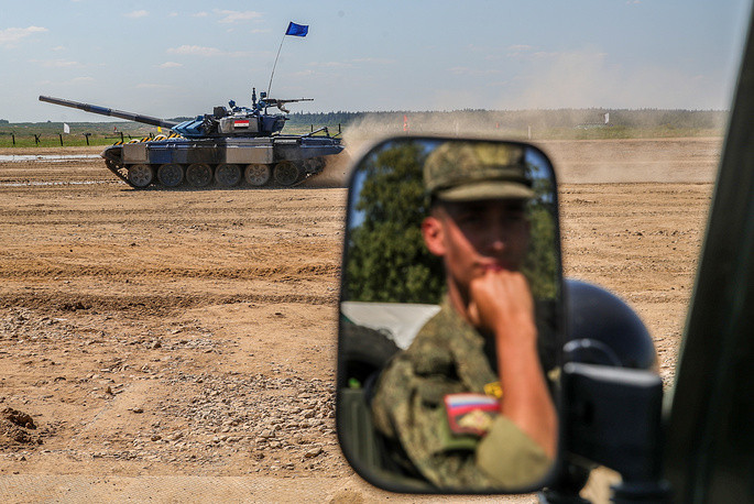 Xe tăng của đội Syria tham dự Tank Biathlon 2018. Đội Syria thậm chí còn đặt mục tiêu giành chức... vô địch của giải đấu này. Nguồn ảnh: TASS.