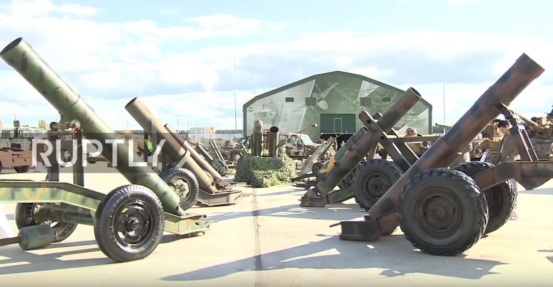 Hell Canon, một trong những vũ khí yêu thích của các nhóm khủng bobos chống chính phủ tại Syria. Nguồn ảnh: Ruptly.