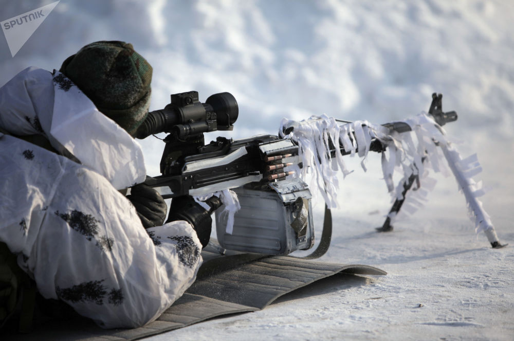 Lính dù Nga tham gia cuộc tập trận diễn ra ở Kubinka, ngoại ô Moscow. Trong ảnh là thành viên của Trung đoàn Dù cận vệ số 45. Nguồn ảnh: Sputnik.